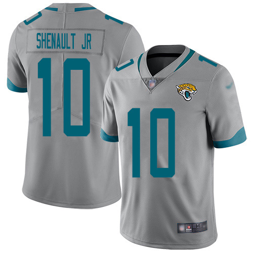 Men Nike Jacksonville Jaguars 10 Laviska Shenault Jr. Silver Stitched NFL Limited Inverted Legend Jersey